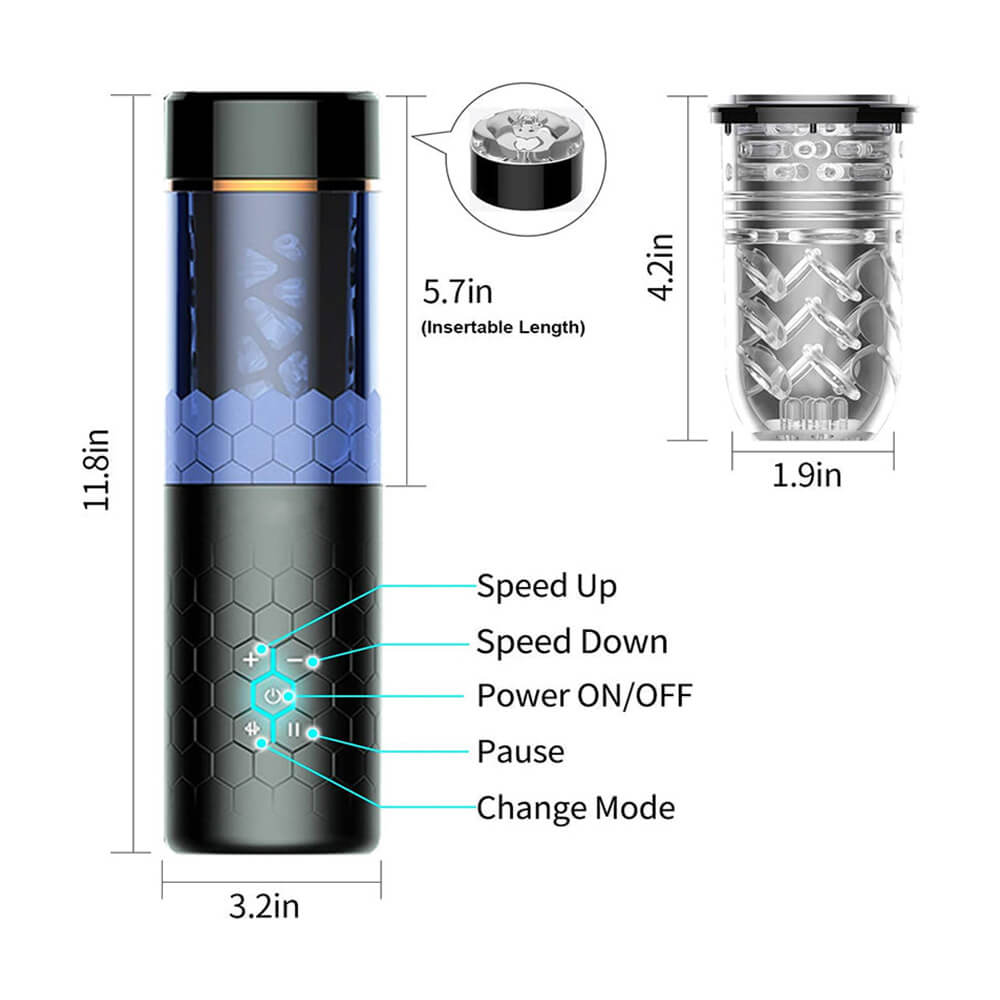 Samurai 10 Thrusting Spinning Telescopic and Rotating Masturbation Cup