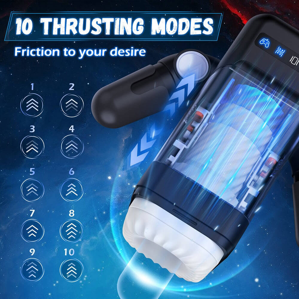 Game Cup 10 Telescopic 10 Vibrating Heating Male Masturbator