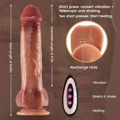 6.3 Inch 4 In 1 Thrusting Vibrating Heating Realistic Dildo With Remote Control