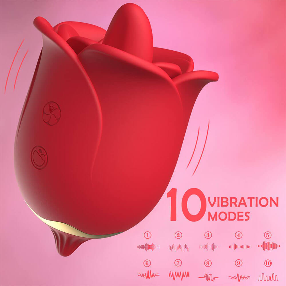 Rose Muncher 10 Biting & 10 Vibrating Stimulate Nipple Clitoral Vibrator