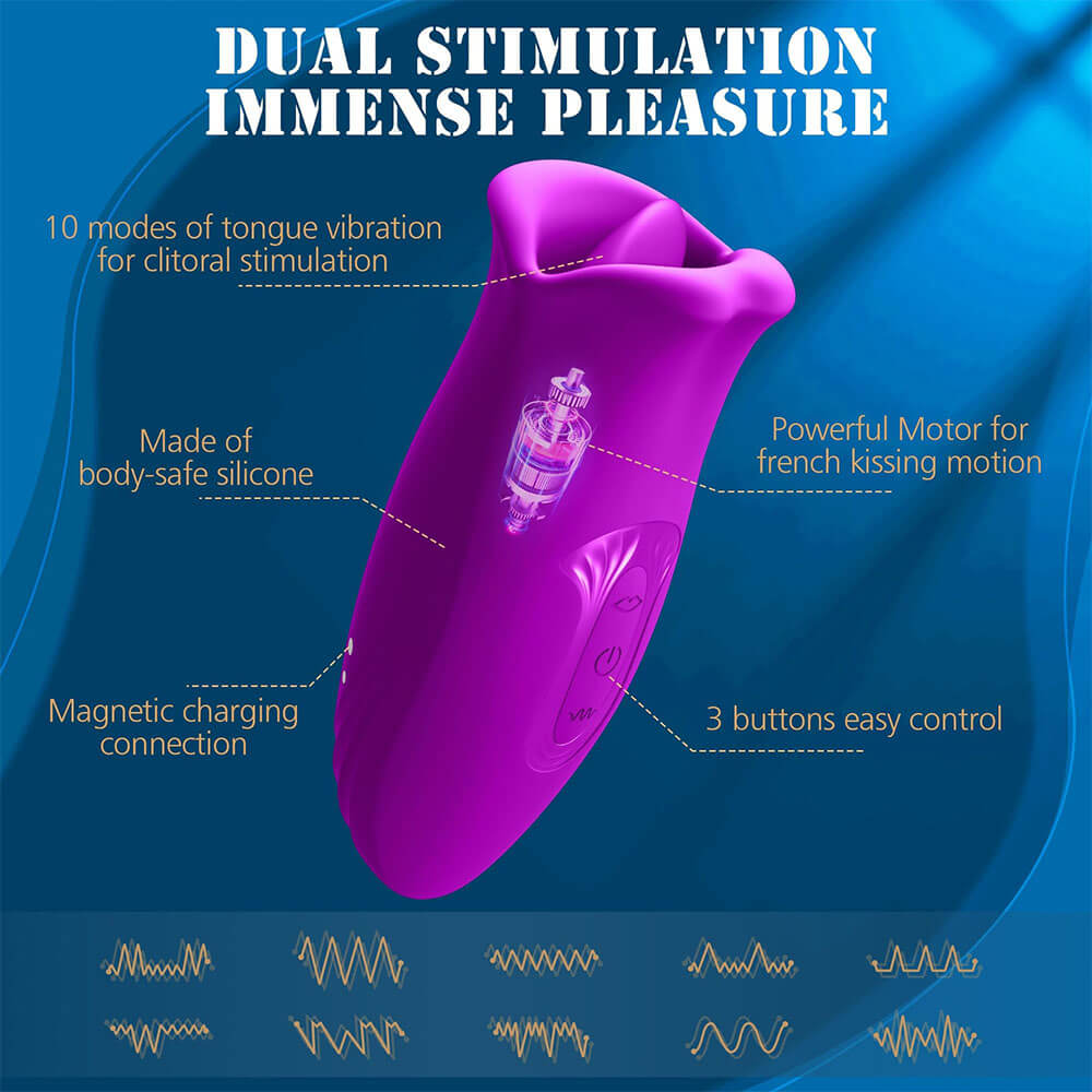 Rose Muncher 10 Biting & 10 Vibrating Stimulate Nipple Clitoral Vibrator