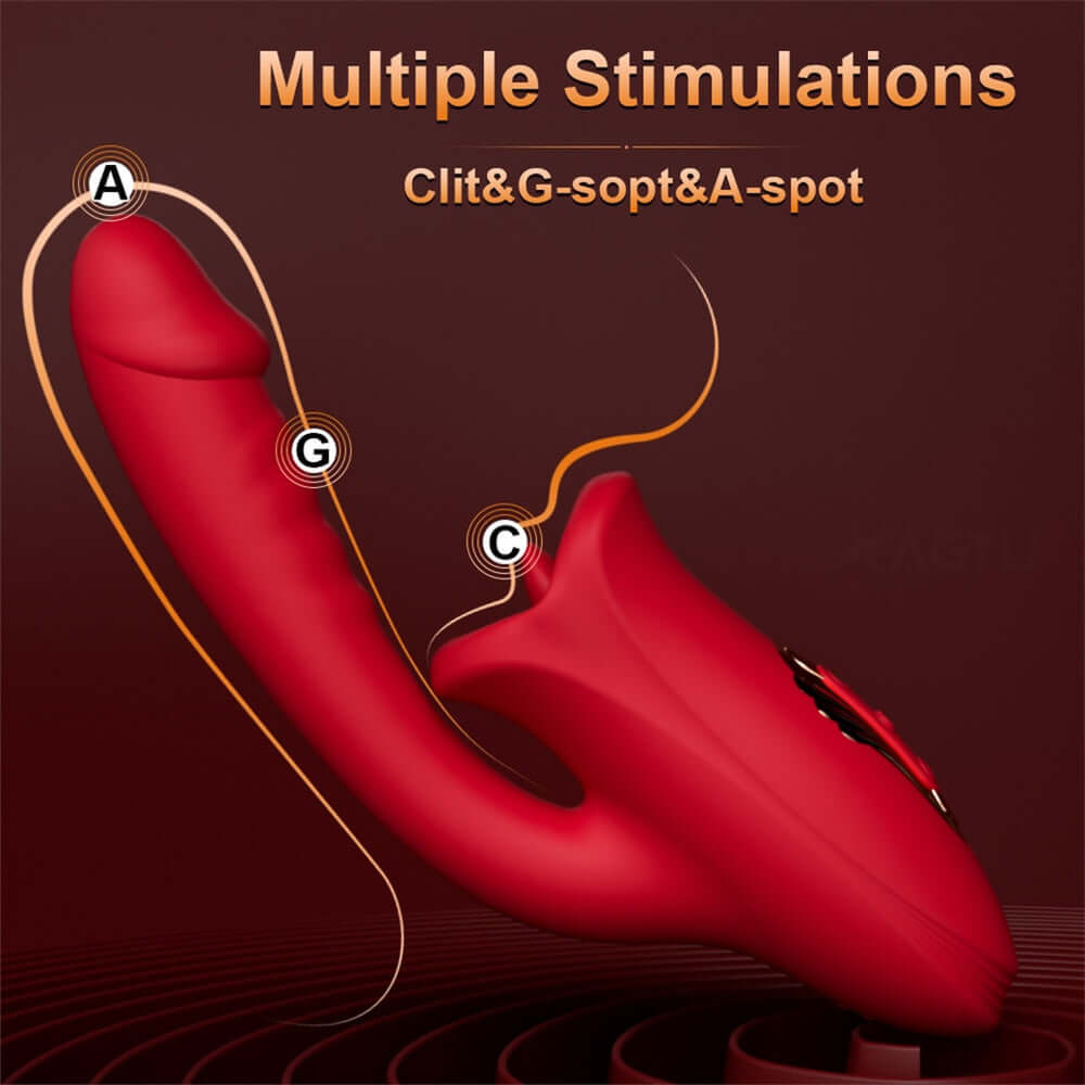 3 In 1 Rose Muncher Mouth Shaped Lip Biting G-Spot Clitoral Vibrator