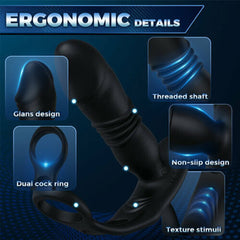 3 Thrusting 12 Vibrating Cock Rings Prostate Massager