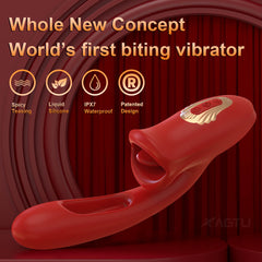 Rose Muncher 3 In 1 Tongue Tapping G-Spot Clitoral Vibrator