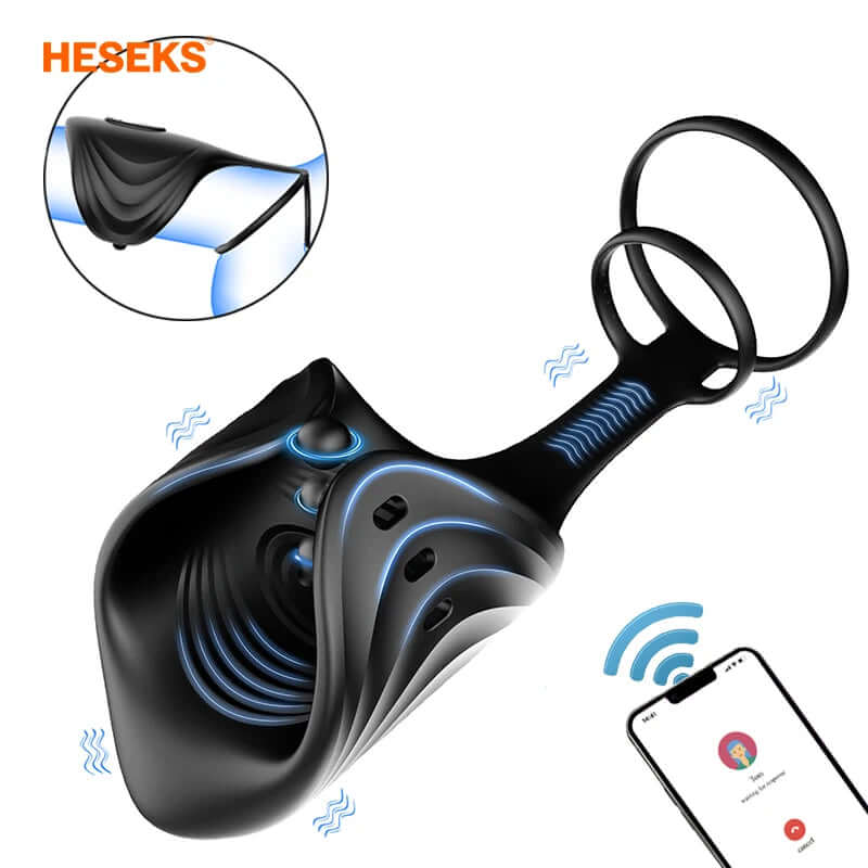 App Wireless Control Cock Ring Adjustable Vibrator Male Penis Trainer