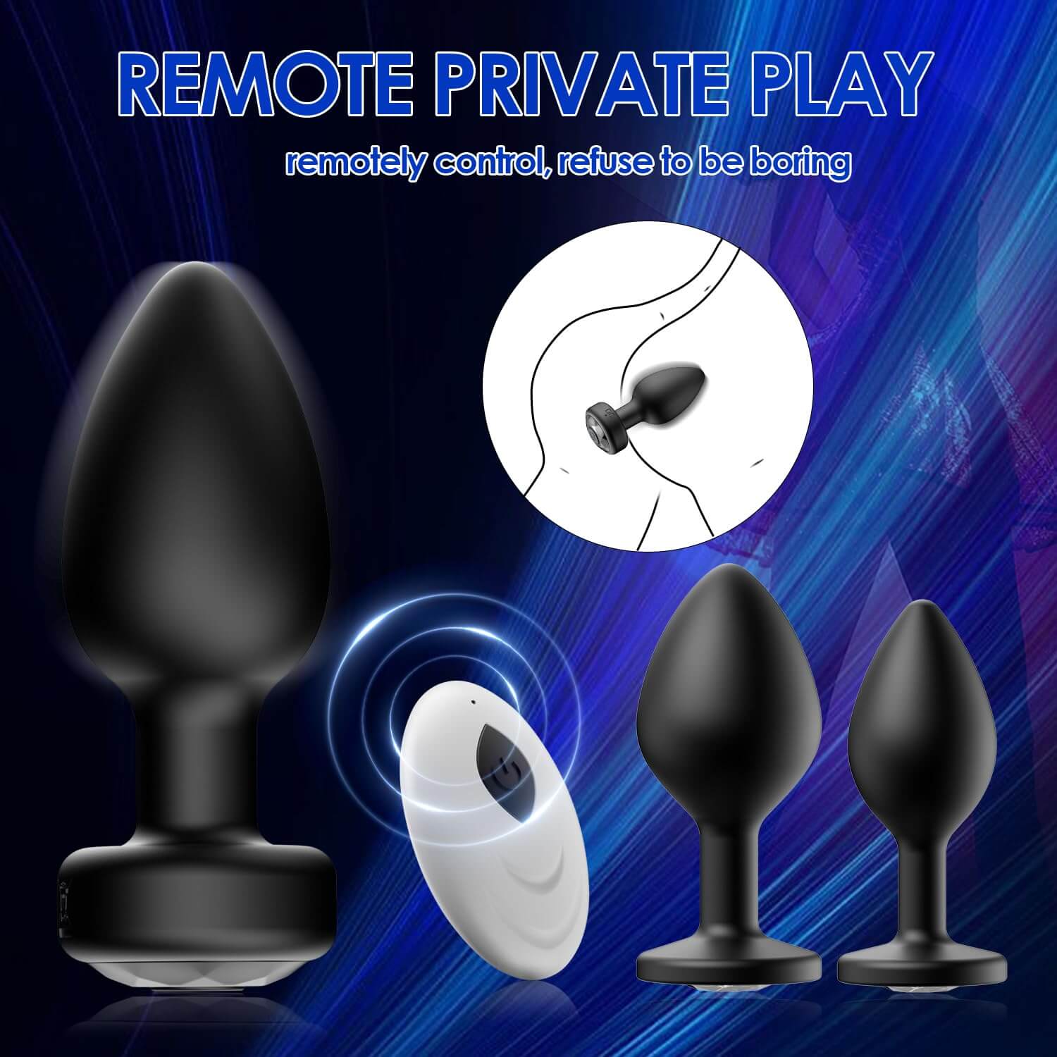 3PCS Anal Toys 10 Vibrating Anal Plug With Remote Control