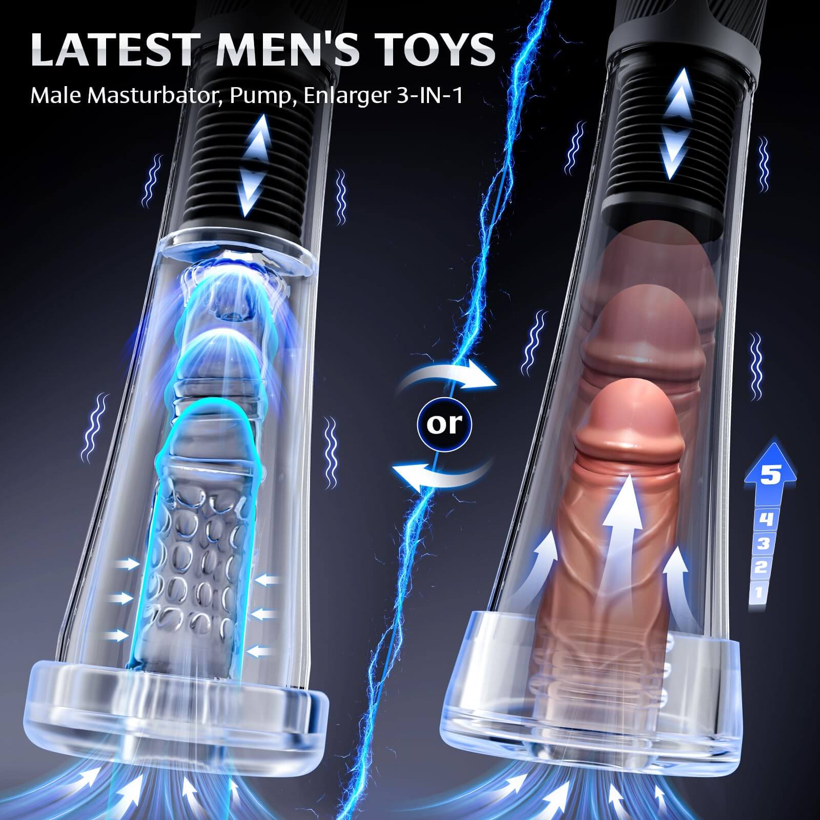 Male Masturbator Penis Pump APP Control Vibrating Spring & Vacuum Suction Penis Enlarger