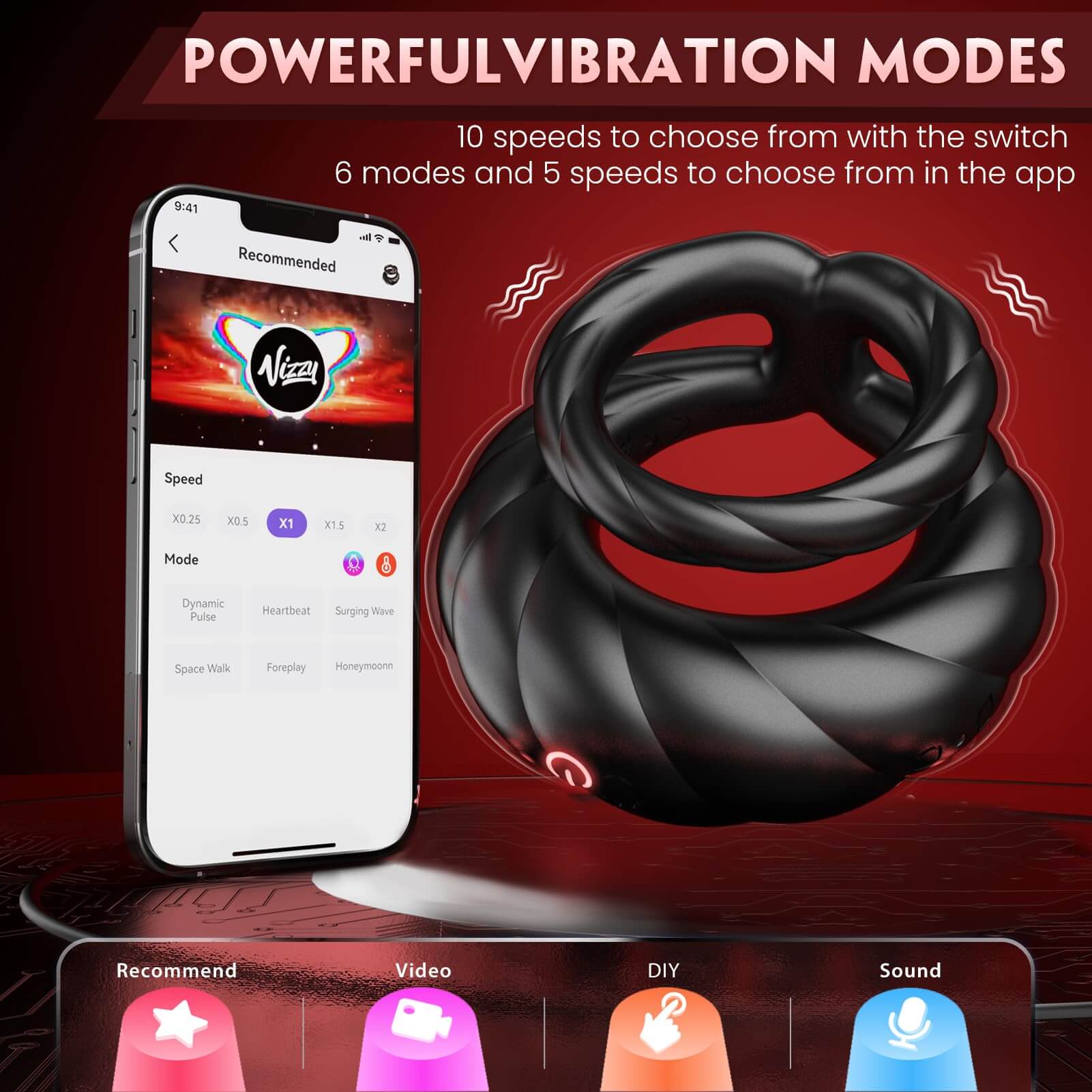 Vibrating Cock Ring Sex Toys for Men 10 Vibrating Penis Ring