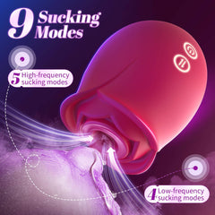 Upgraded 5 Sucking 5 Vibrating Clitoral Nipple Vibrator Rose Toy