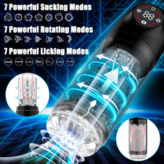 6 In 1 Male Masturbator Penis Pump 7 Thrusting 7 Rotating 7 Licking Penis Vacuum Pump