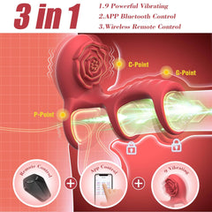 9 Vibrating Cock Ring Remote Control Clitoral G-Spot Penis Ring