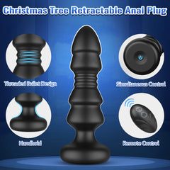 2 In 1 Anal Toys 5 Thrusting 5 Vibrating Remote Control Anal Plug