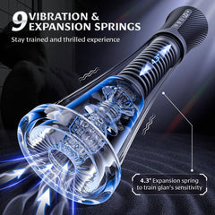 Male Masturbator Penis Pump APP Control Vibrating Spring & Vacuum Suction Penis Enlarger