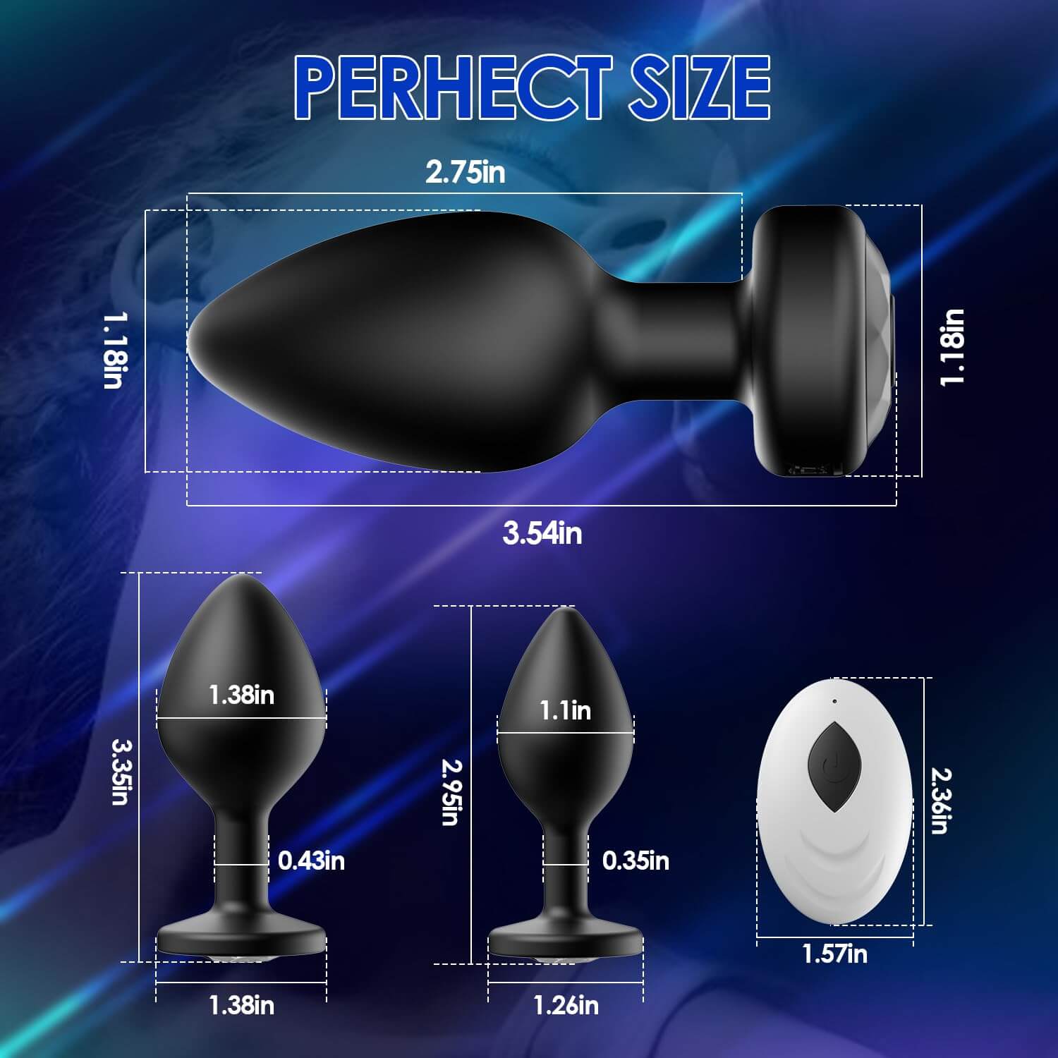 3PCS Anal Toys 10 Vibrating Anal Plug With Remote Control