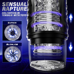 6 In 1 Male Masturbator Penis Pump 7 Thrusting & 7 Rotating Hands Free Penis Enlarger