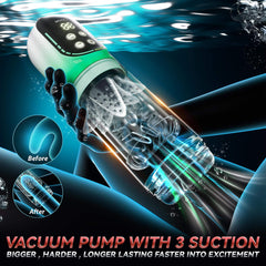 9 In 1 Male Masturbator Penis Pump 7 Thrusting Rotating Sucking Licking Vibrating 3 Vacuum Penis Enlarger