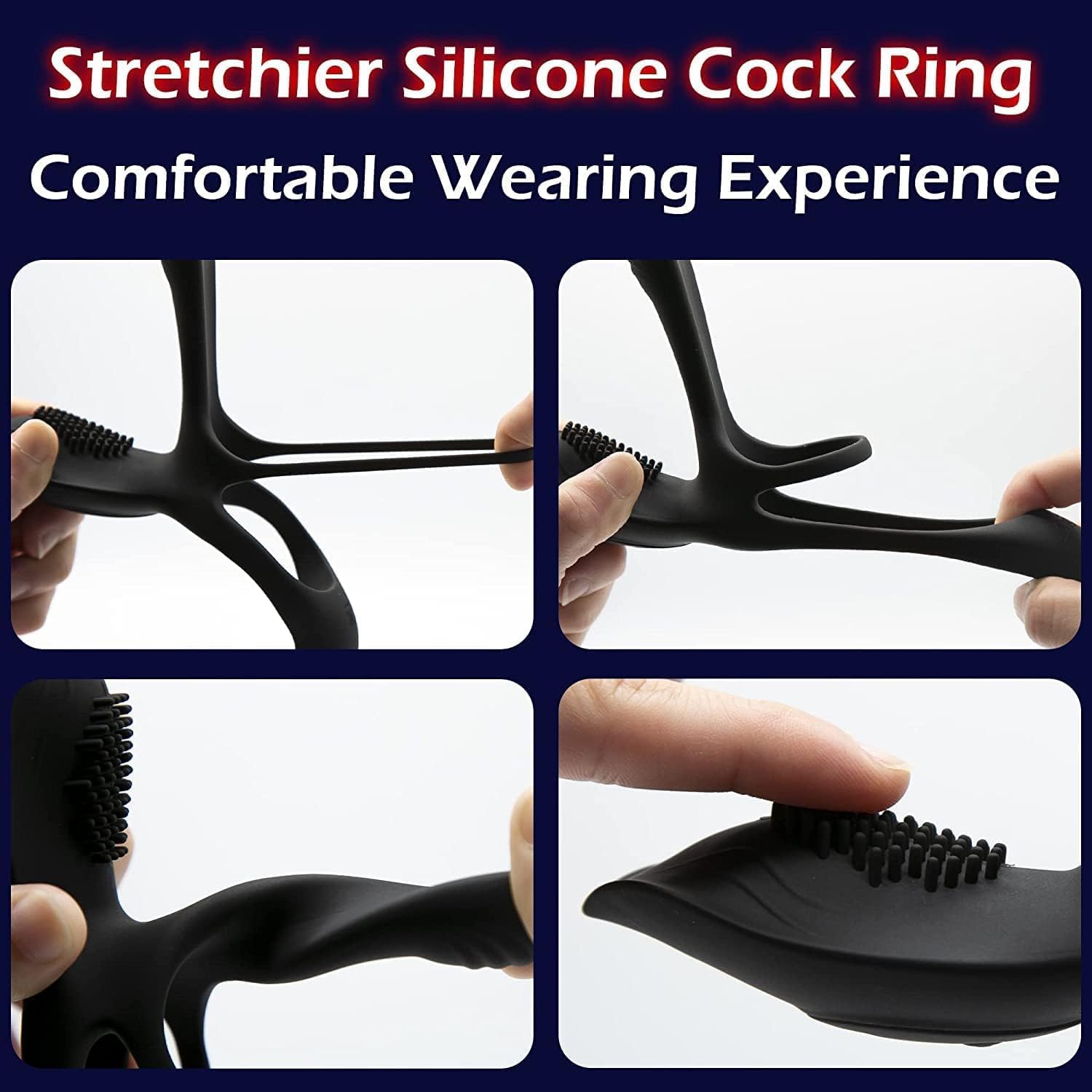 3 in 1 Cock Ring 10 Vibrating Perineum Clitoral G-Spot Penis Ring