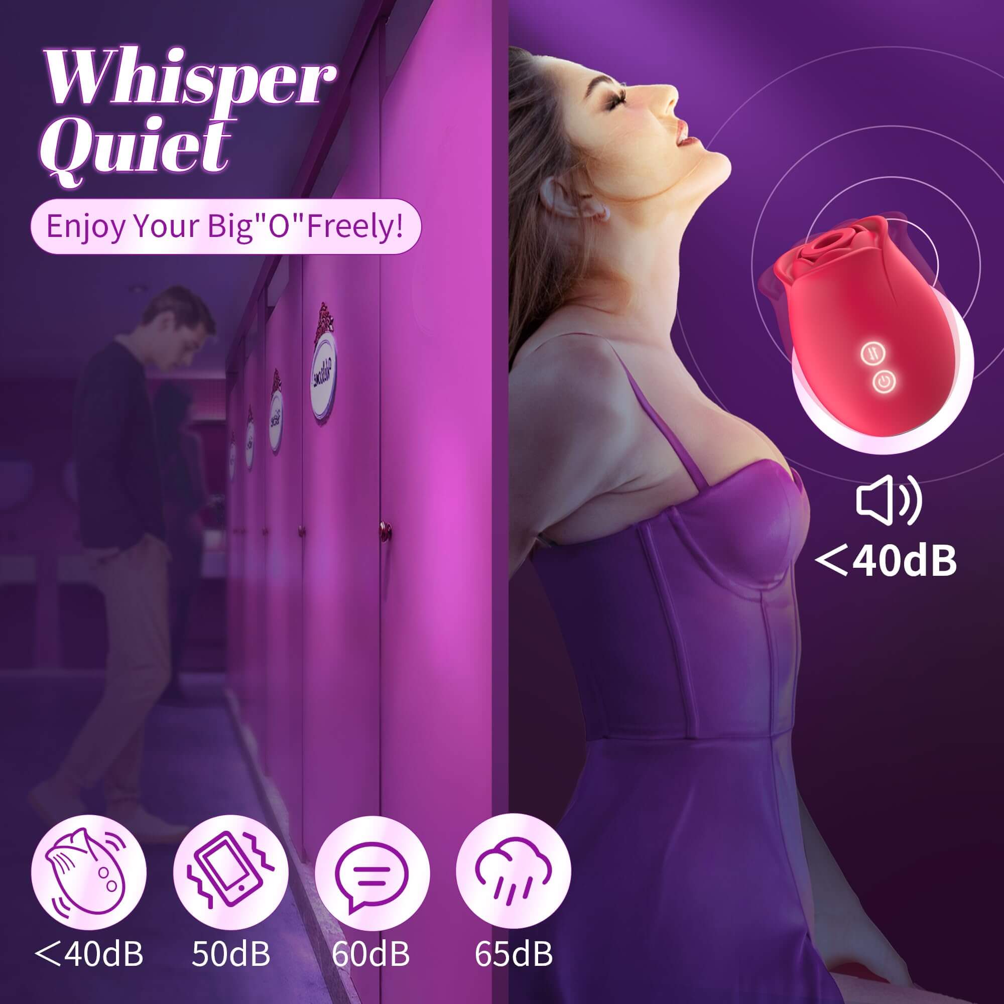 Upgraded 5 Sucking 5 Vibrating Clitoral Nipple Vibrator Rose Toy