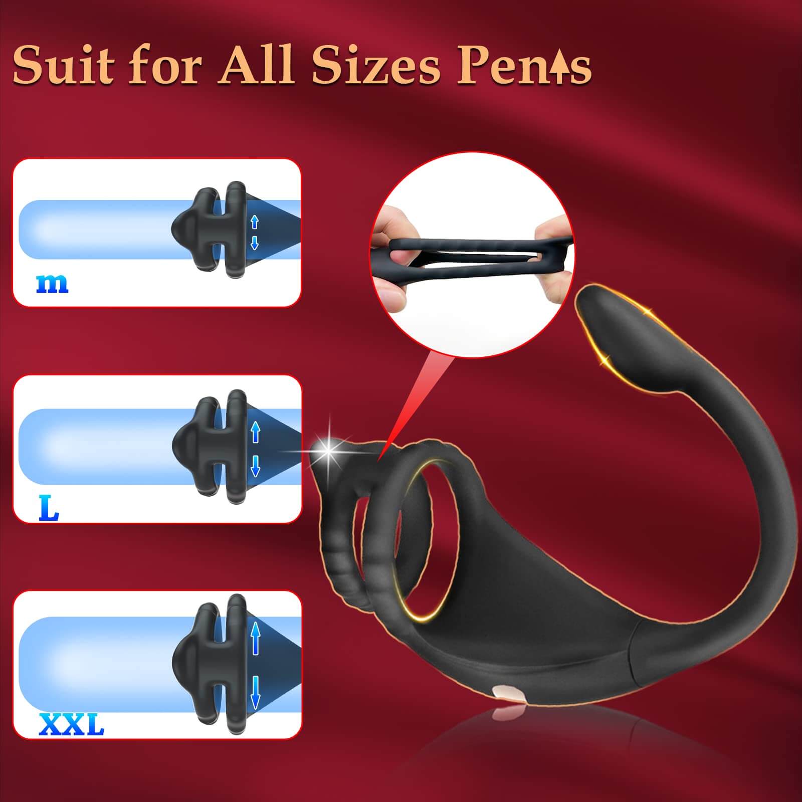 3 In 1 Cock Ring Taint Stimulator 9 Vibrating Anal Plug With Remote Control