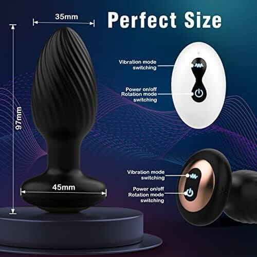 360° Rotation Anal Plug Remote Control Swirl Surround Prostate Massager