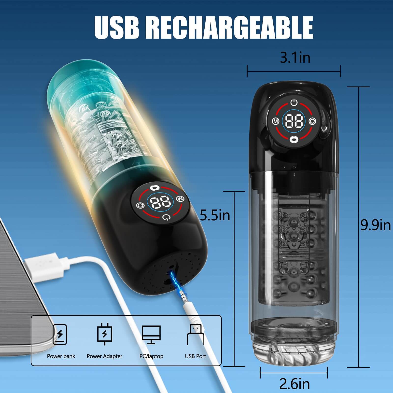 6 In 1 Male Masturbator Penis Pump 7 Thrusting 7 Rotating 7 Licking Penis Vacuum Pump